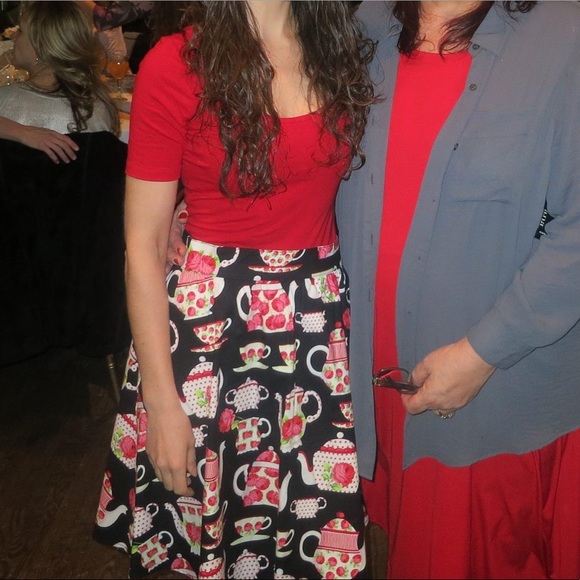 Tea cup tea part skirt retro with pockets - Picture 2 of 2